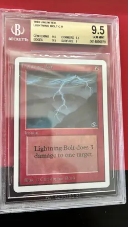 1 Lightning Bolt - Unlimited - BGS 9.5 - MtG FREE SHIPPING - Image 1