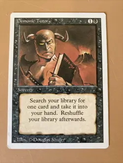 MTG Magic The Gathering Demonic Tutor #105 Revised 1994 LP or Better - Image 1