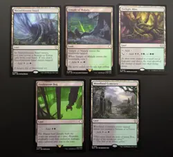 MTG Magic Set of 5 Golgari Dual Lands Commander Deck Staples Black Green Mana - Image 1
