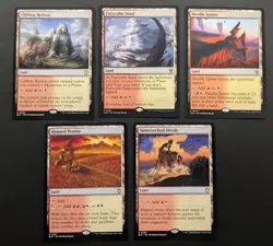 MTG Magic Set of 5 Boros Dual Lands EDH Commander Deck Staples Red White Mana - Image 1