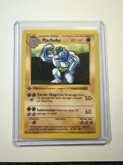 Pokemon Cards: Base Set 1st Edition Uncommon: Machoke 34/102 SL10 - Image 1