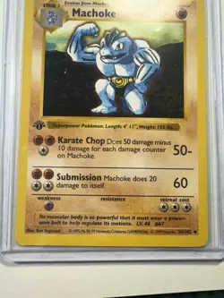 Pokemon Cards: Base Set 1st Edition Uncommon: Machoke 34/102 SL10 - Image 4
