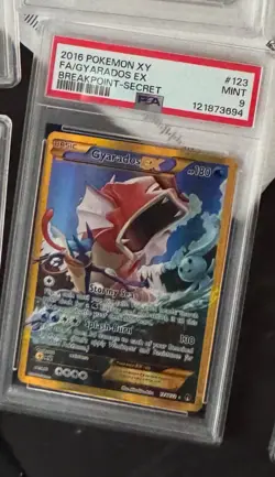 2016 POKEMON BREAKPOINT M GYARADOS #123 FULL ART SECRET PSA 9 MINT #60658060 - Image 1