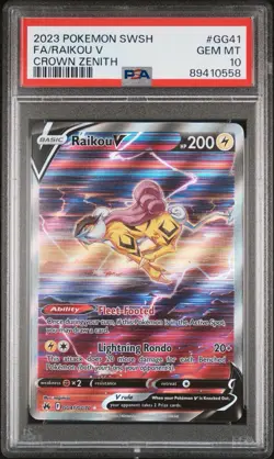 ‼2023 POKEMON SWSH FA/RAIKOU V CROWN ZENITH PSA GRADE 10! SHIPS SAME DAY💨 - Image 1