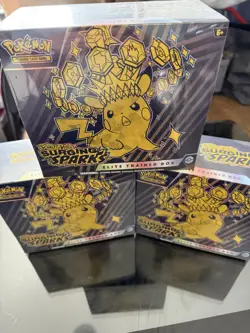 Pokemon TCG Scarlet & Violet Surging Sparks Elite Trainer Box SEALED X 3 Boxes - Image 1