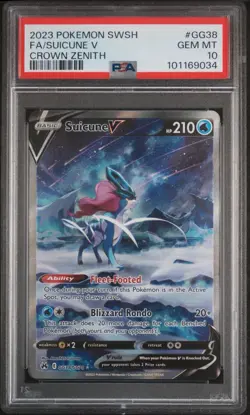 ‼2023 POKEMON SWSH FA/SUICUNE V CROWN ZENITH PSA GRADE 10! SHIPS SAME DAY💨 - Image 1