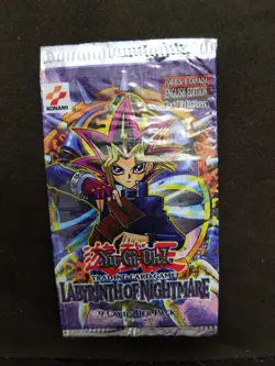 Yugioh Pack wrapper Labyrinth of Nightmare LON 1st edition booster pack Empty - Image 1