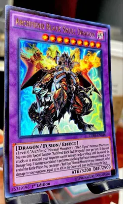 MINT/NM+🔥 Yugioh Archfiend Black Skull Dragon CORE-EN048 1st Edition Ultra Rare - Image 2