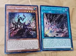 Yugioh! Primite Dragon Ether Beryl & Primite Drillbeam Secret Rares 1st Edition - Image 1