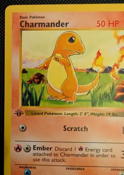Pokemon Card Charmander 46/102 1ST EDITION Base Set Shadowless WOTC LP 1999 - Image 3