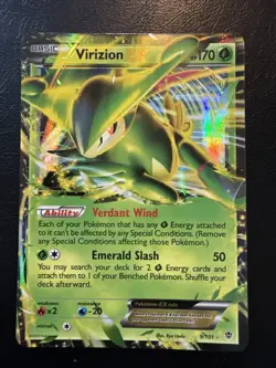 Pokemon TCG Virizion EX Plasma Blast Holo Ultra Rare Card 9/101 - Image 1