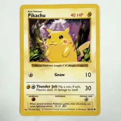 Pikachu Red Cheeks 058/102 Base Set Shadowless Pokemon Card LP - Image 1
