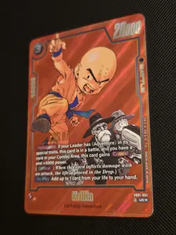 DRAGON BALL SUPER MANGA BOOSTER KRILLIN SB01-051 UC☆ ALT ART RED FOIL CARD 2025 - Image 3
