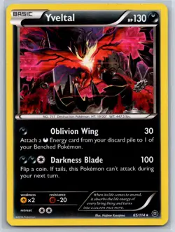 Yveltal - Holo Rare - XY Steam Siege 65/114 Pokemon Card NM - Image 1