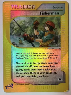 Pokemon Card Skyridge FISHERMAN 125/144 Reverse Holo - NM - Image 1
