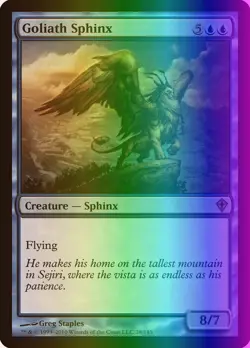 MTG Magic the Gathering Goliath Sphinx (28/151) Worldwake LP FOIL - Image 1