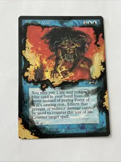 MTG Magic the Gathering ALTERED/HAND-PAINTED FORCE OF WILL from ALL - Image 1