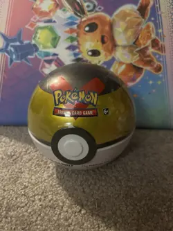 Pokemon Level Poke Ball Tin 3 Packs & Coin TCG Sealed - Image 1
