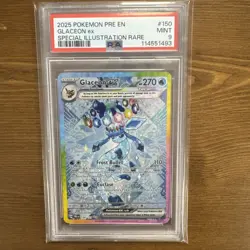 2025 POKEMON PRE EN-PRISMATIC EVOLUTIONS SPECIAL ILLUSTRATION GLACEON EX PSA 9 - Image 1