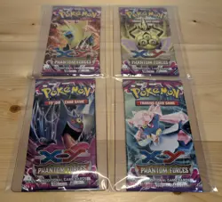 2014 POKEMON XY PHANTOM FORCES BOOSTER PACK COMPLETE ART SET OF 4 SEALED - Image 2