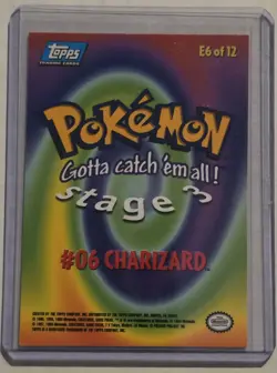 1999 Topps Pokemon the First Movie #06 Charizard Stage 3 Blue Logo #E6 - Image 2