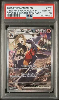 2025 POKEMON DRI EN-DESTINED RIVALS #232 CYNTHIA'S GARCHOMP EX PSA 10 - Image 1