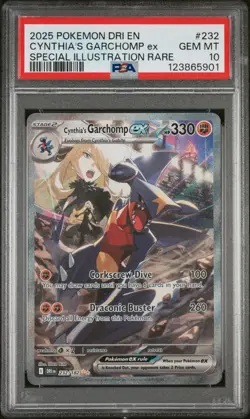 2025 POKEMON DRI EN-DESTINED RIVALS #232 CYNTHIA'S GARCHOMP EX PSA 10 - Image 1