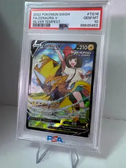 2022 POKEMON SWORD & SHIELD SILVER TEMPEST #TG16 FULL ART/ZERAORA V PSA 10 - Image 1