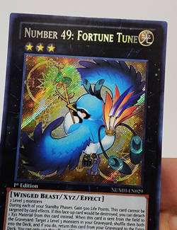 Yugioh! Number 49: Fortune Tune NUMH-EN029 Secret Rare 1st ED (LP-P) - Image 3