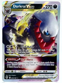 Darkrai VSTAR 099/189 Atral Radiance Holo Ulra Rare 2022 Pokemon TCG Card - Image 1