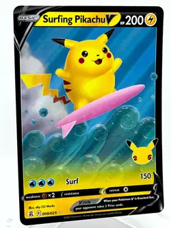 Pikachu V 008/025 SWSH Celebrations Holo Ultra Rare Pokemon TCG Card NM/M - Image 2