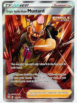 Single Strike Style Mustard 163/163 Battle Styles Holo Full Art Pokemon TCG Card - Image 1