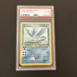 Pokemon TCG Articuno Fossil Holo Unlimited Rare Card 2/62 Psa 6 - Image 1