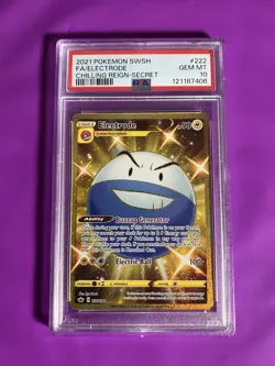 PSA 10 Electrode 222/198 Chilling Reign 2021 Gold Secret Rare SWSH Pokemon Card - Image 1