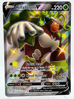 Rillaboom V SV105/SV122 SWSH Shining Fates Shiny Ultra Rare Pokemon TCG Card NM - Image 1