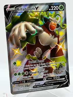Rillaboom V SV105/SV122 SWSH Shining Fates Shiny Ultra Rare Pokemon TCG Card NM - Image 2