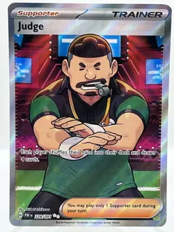 Judge 228/091 SV Paldean Fates Full Art Trainer Holo Pokemon TCG Card NM/M - Image 1