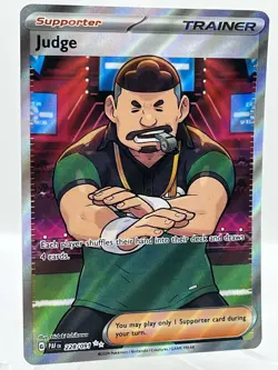 Judge 228/091 SV Paldean Fates Full Art Trainer Holo Pokemon TCG Card NM/M - Image 2