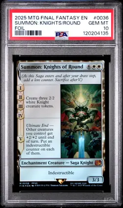 2025 MTG FINAL FANTASY FOIL #0036 SUMMON: KNIGHTS OF ROUND PSA 10 - Image 1