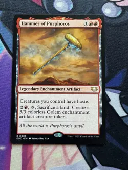 x1 Hammer of Purphoros R MTG Commander: Edge of Eternities M/NM, English - Image 1