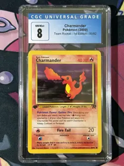 CGC 8 NM-MT Charmander Team Rocket 1st Edition 50/82 Pokemon - Image 1
