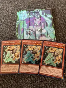 Yugioh! 3x Artifact Lancea BLMM-EN125 Secret Rare 1st Ed NM - Image 1
