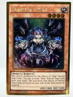 Yugioh Traptrix Atrax 1st Edition Gold Ultra Rare PGL2-EN036 - Image 1