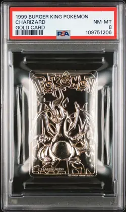 1999 Pokemon Card Game Charizard Burger King Gold Holo PSA 8 NMMT CLEAN LAST ONE - Image 1