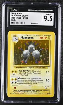 CGC 9.5 MINT+ Magneton 1999 Base Set 9/102 Holo Pokemon Card psa - Image 1