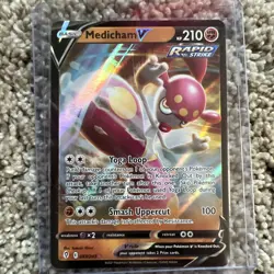 Medicham V 083/203 Evolving Skies Ultra Rare Pokemon TCG Card NM - Image 1