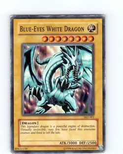 Yu-Gi-Oh TCG Blue-Eyes White Dragon SKE-001 Unlimited Super Rare Card Played HP - Image 1