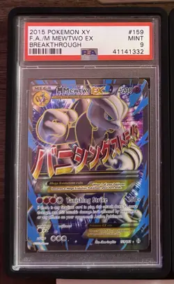 Pokemon TCG Mega-Mewtwo-EX Full Art Holo Card Breakthrough 159/162 PSA 9 - Image 1