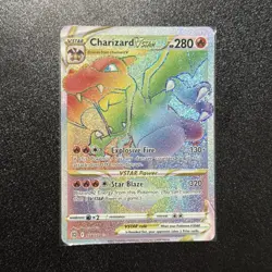 Pokemon TCG Charizard VSTAR Rainbow Secret Rare Card 174/172 Brilliant Stars - Image 1