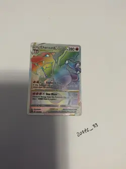 Pokemon TCG Charizard VSTAR Rainbow Secret Rare Card 174/172 Brilliant Stars - Image 1
